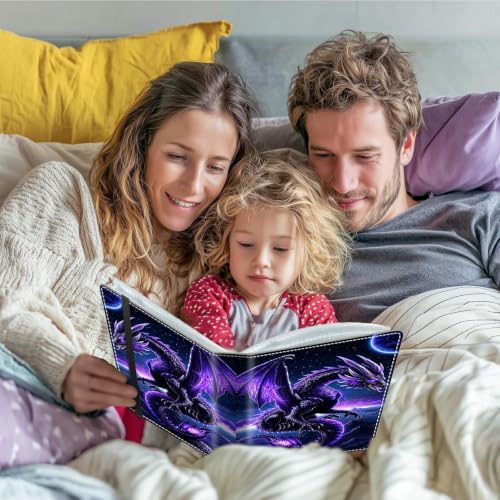 Image of Photo Album 4x6 120 Photos with Strong Elastic Band, Purple Dragon Sky