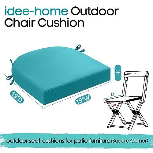 Idee-Home WLLDZ01-19X19-BLUE--2PC-FBA Outdoor Chair Cushions Set Of 2, Thick 19 Inch X 19 Inch X 3 Inch Patio Chair Cushions thumb #7