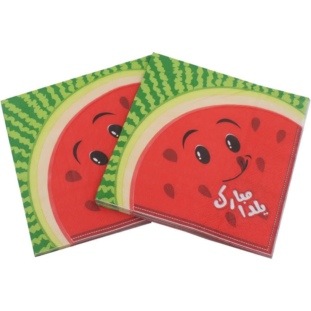 Servetten watermeloen print - 20 stuks kopen