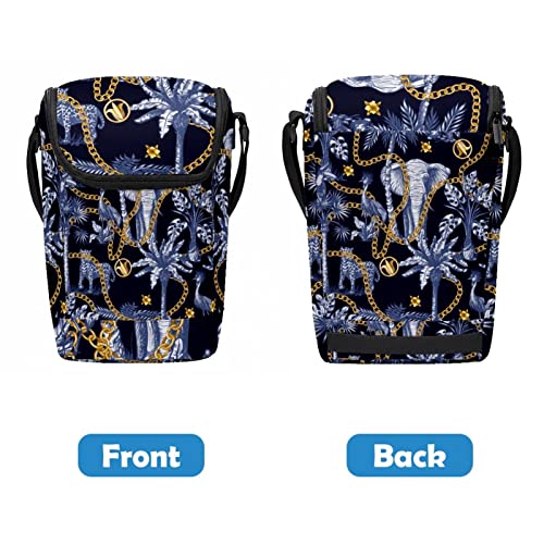 Lonchera pequeña reutilizable para hombres con estampado animal de leopardo 5
