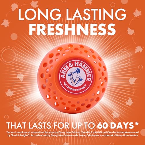 Image of Arm & Hammer OdorBusterz Odor Eliminator Balls, Pumpkin Cream, 3 Count - Baking Soda Odor Control for Closets, Drawers, Hampers & Small Spaces