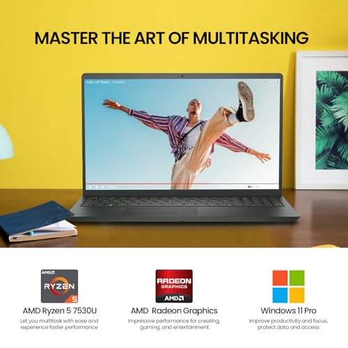 Image of Dell Inspiron 15 2026 Touchscreen Laptop, 15.6 inch FHD IPS Display, AMD Ryzen 5 6-Core Processor, 64GB RAM, 2TB SSD, Windows 11 Pro, Copilot AI, 10-Key Numeric Keypad, Wi-Fi 6, Student & Business