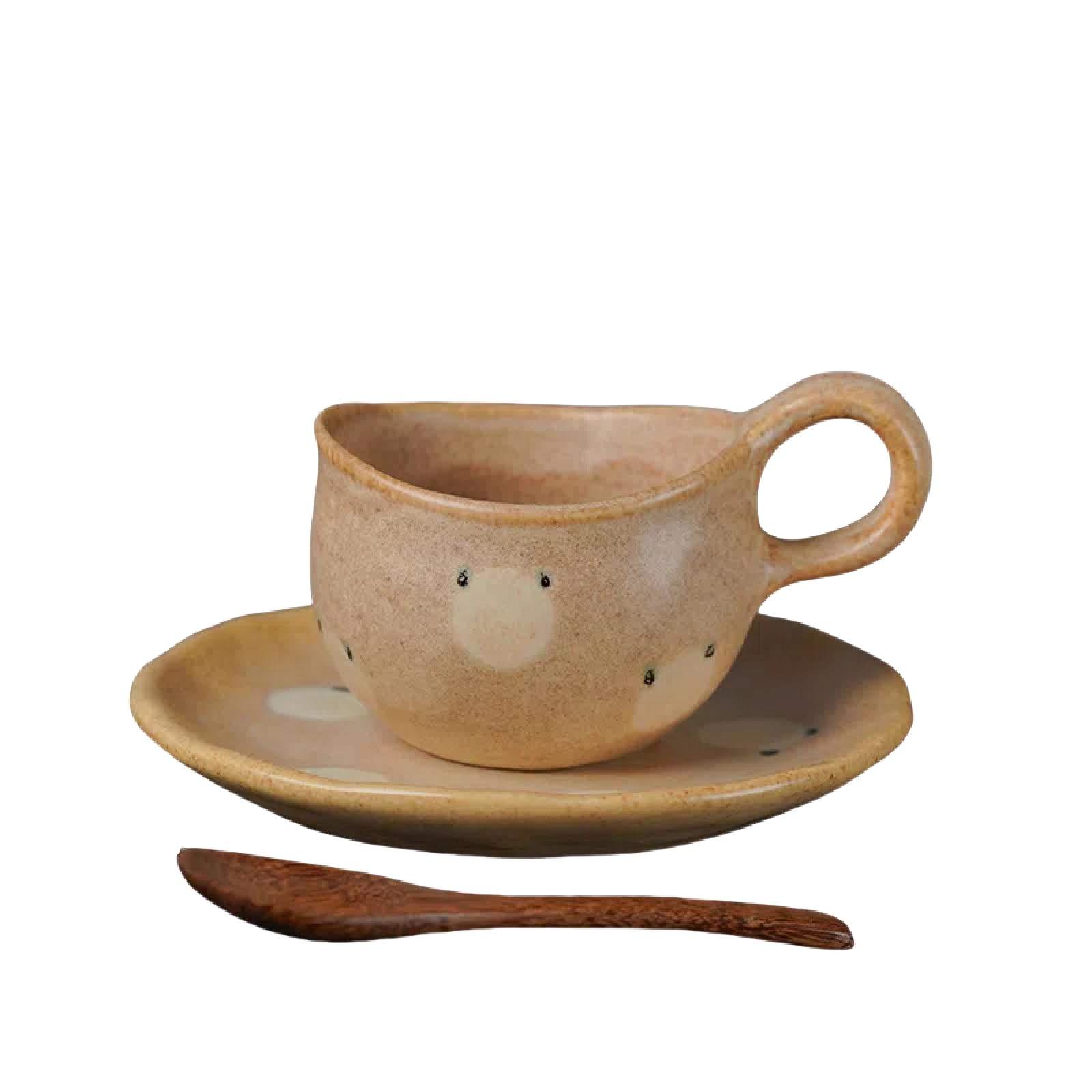 Filiżanka do kawy japońska glazura wypalana w piecu ceramiczne filiżanki do herbaty z motywem niedźwiedzia | ręcznie wykonany kubek latte art