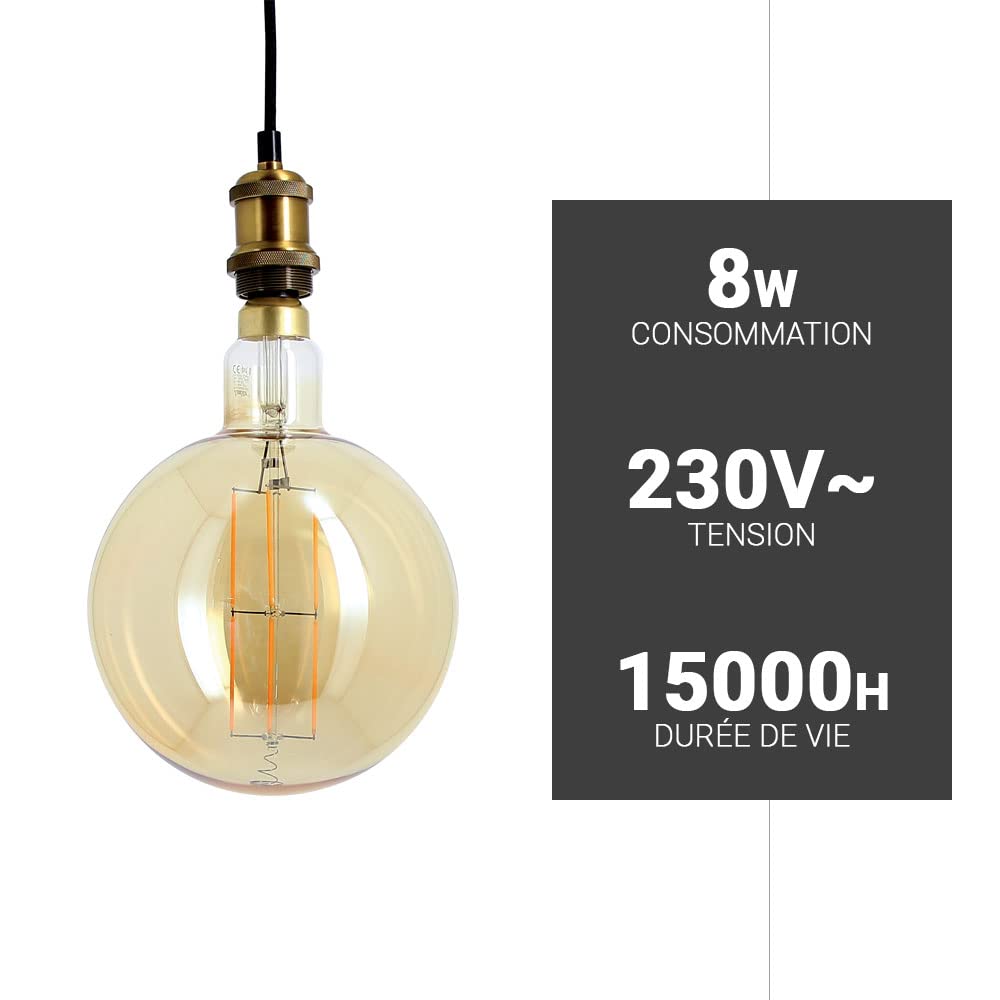 Xanlite Lampadina LED GIANT – Attacco E27 – 8 W con. (60 W eq.) – Luce bianca calda