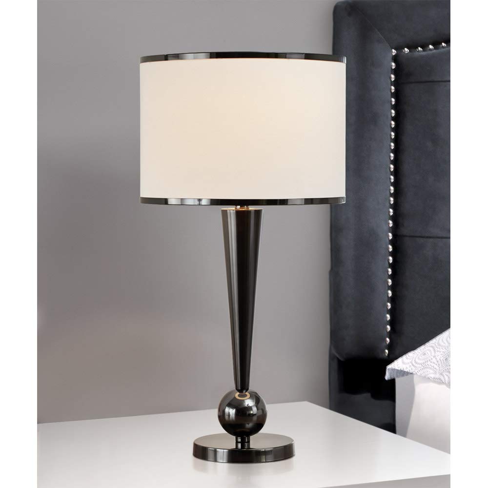 HOMEGLAM Dione 29'H Metal Table Lamp, Modern Table Lamp - Gunmetal Black