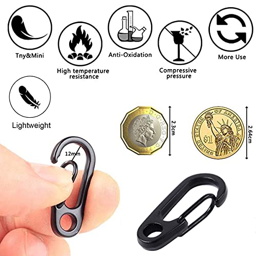 Jrzyhi 15 mini moschettoni a molla, chiusura a