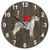 I Love Canis Lupus Horloge murale à suspendre avec chien Lupus Canis Lupus Cadeau pour maman Horloges murales en PVC Décoration pour animaux domestiques Horloge ronde à piles pour salon, chambre à