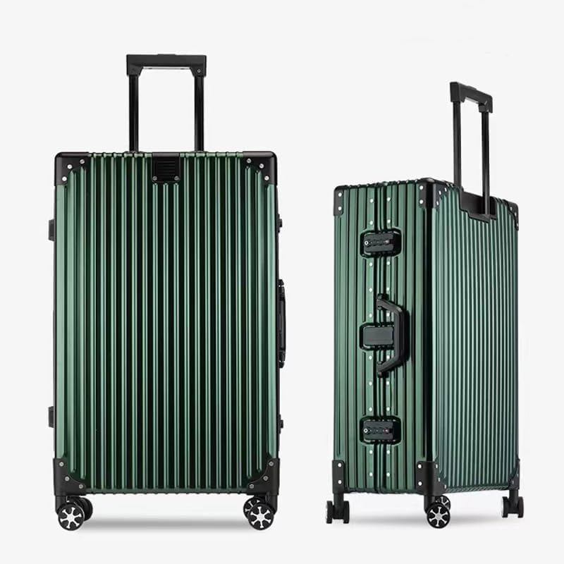 HotWay All Aluminum Carry On Luggage, 20 Inch Hard Shell Suitcase with Spinner Wheels and TSA Lock, Luggage for Travel (22x14x9 Airline Approved) Green (All Aluminum) Carry on 20inch