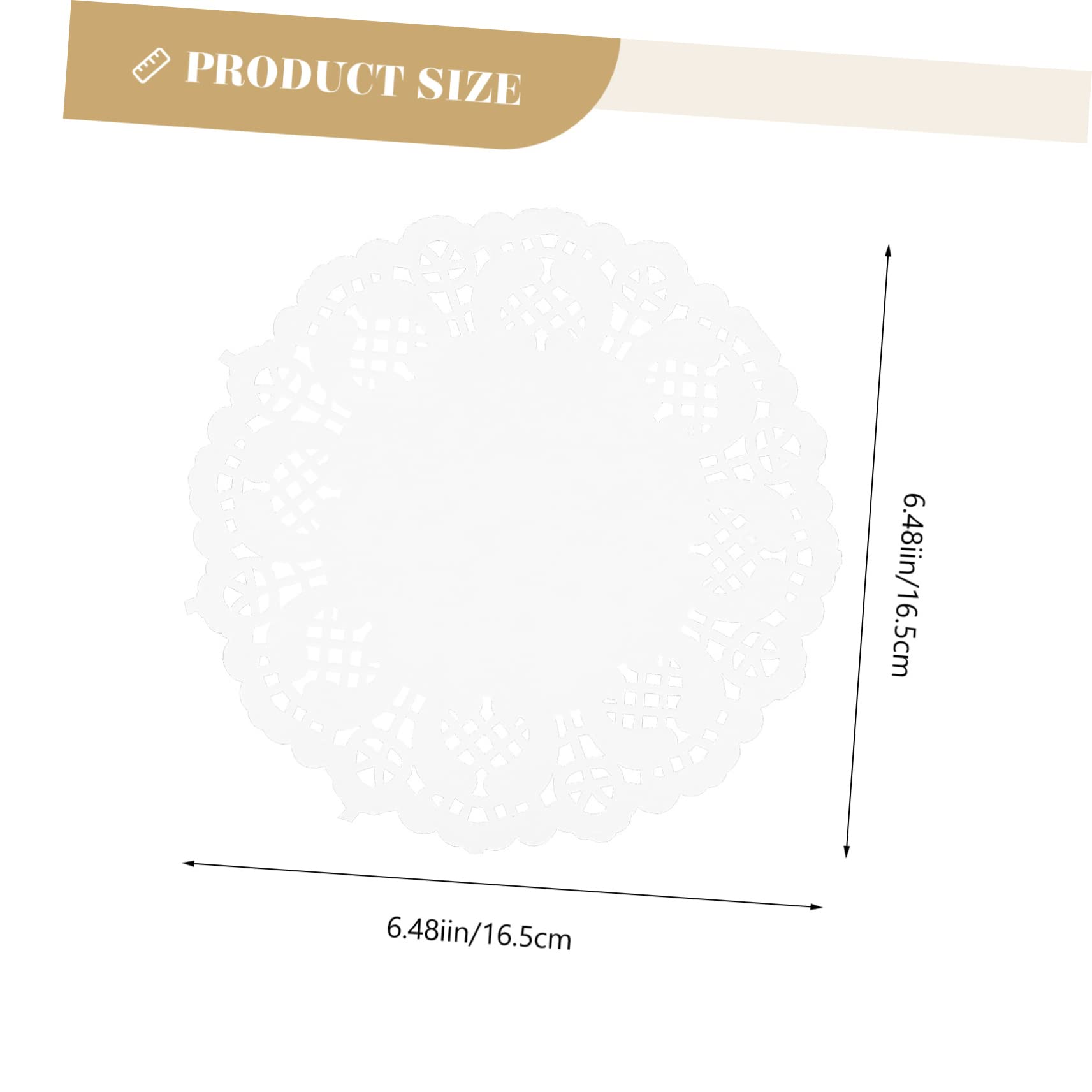 PRETYZOOM 100pcs Round Lace Paper Doilies Oil Absorbing Cake Paper Pads for Desserts Baked Treats