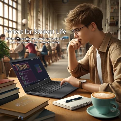 Image of HP 14 inch HD Laptop | Back to School Limited Edition with 1 Year Microsoft 365 | Intel Quad-Core Processor | 32GB RAM | 640GB Storage | Long Battery Life | Black | w /WOWPC Bundle | Windows 11
