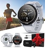 Garmin Forerunner 955 Solar (Whitestone) GPS Running & Triathlon Smartwatch Gift Box Bundle - Race Predictor, Ultra Long Battery, VO2 Max - Includes PlayBetter Screen Protectors, Adapter & Hard Case