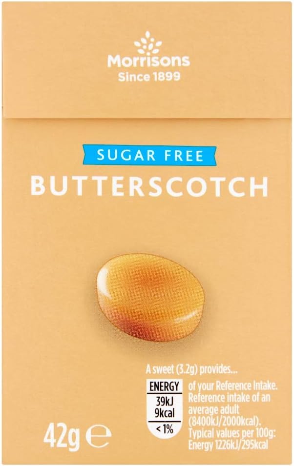 Morrisons Sugar Free Butterscotch 42 g (Pack of 14).