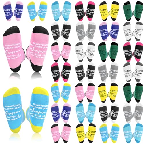 Suhine 30 Pairs Christmas Employee Appreciation Gift Socks Bulk Best Team Socks Thank You Gifts for Staff Coworker Teacher Women Men