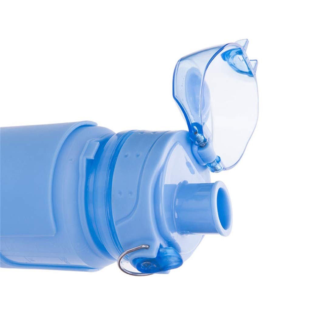 Klappbarer Wasserbecher, Rollbar Auslaufsicher Kind Tragbar Outdoor-Sportarten Wasserflasche 500 Ml (2 Farben)