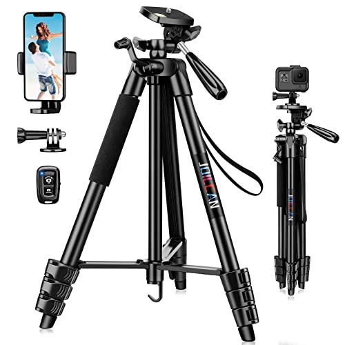 JOILCAN 137cm Tripode para Movil, Trípode para iPhone, Extensible Trípode de Cámara Portátil con...