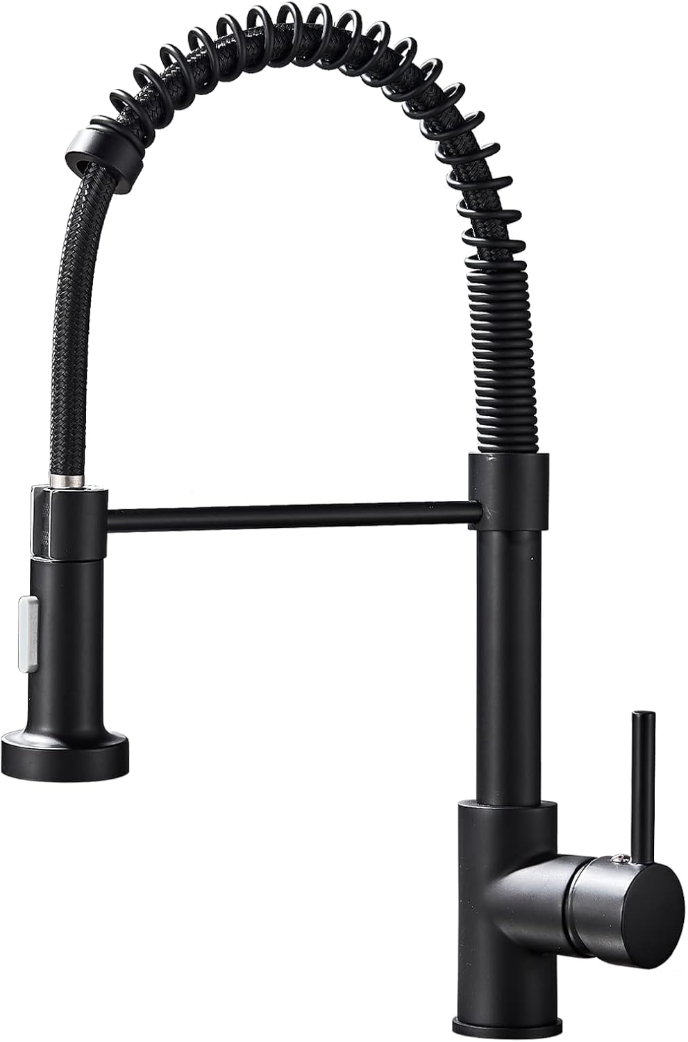 Grifo de cocina negro con pulverizador dual giratorio 360°, grifo de cocina con grifo de ducha retráctil