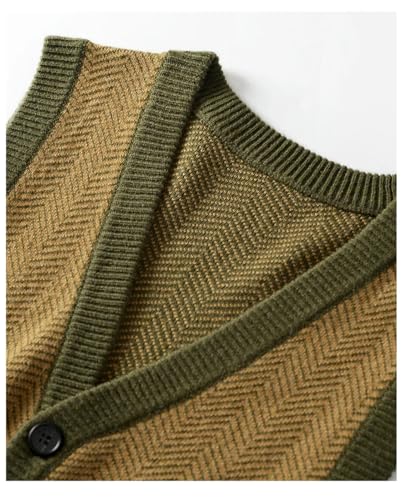 Men's Front Opening Knitted Cardigan, Oversized Wool Blend Vest with Pockets3