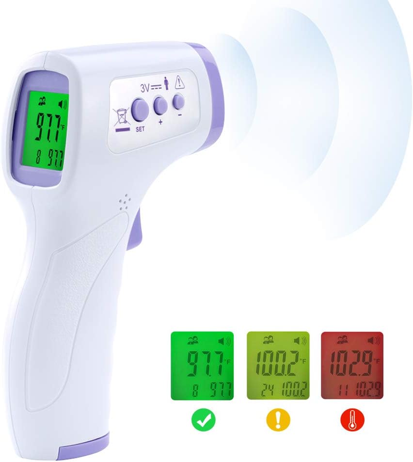 Forehead Thermometer for Adults, Lucky Sox Digital Infrared Thermometer with Large Digital Screen, Instant Accurate Reading & Memory Function, for Babies, Children, The Elderly & Objects Surface Use