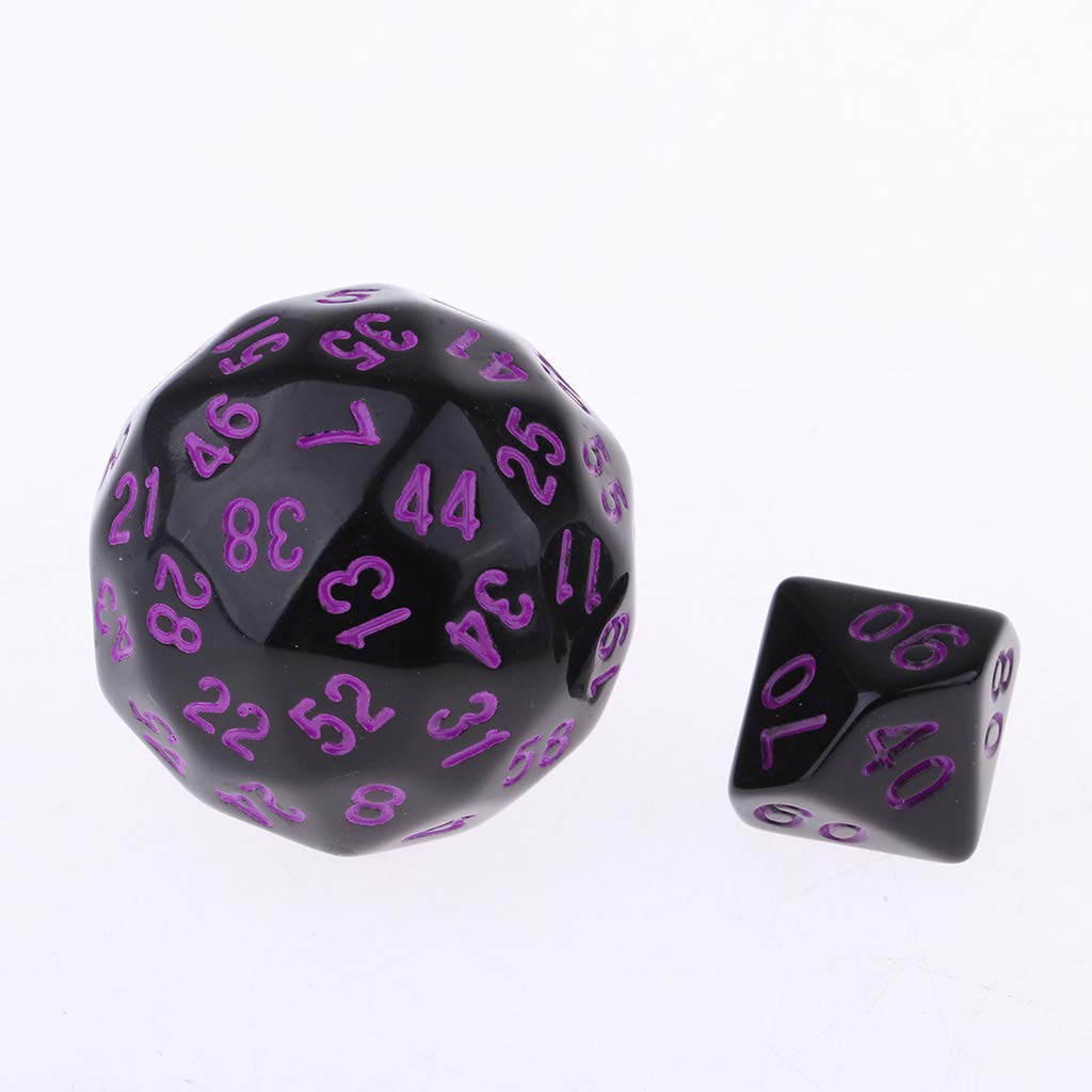 Set di 5 dadi poliedrici acrilici da tavolo, 10 pezzi, accessori per giochi da tavolo, colore: viola