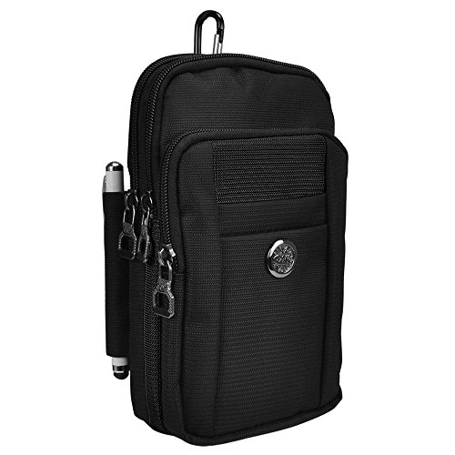 Multifunctional Oxford Cell Phone Crossbody Bag Purse Belt Clip/Loop Holster Wallet Waist Pouch For Galaxy Note 10+ 9 8,A10,A20S, A50, Motorola Moto G7,G6 E5 E6 Plus,Z4,Lg Stylo 5 4 3,G8 Thinq (Black) #TOP15