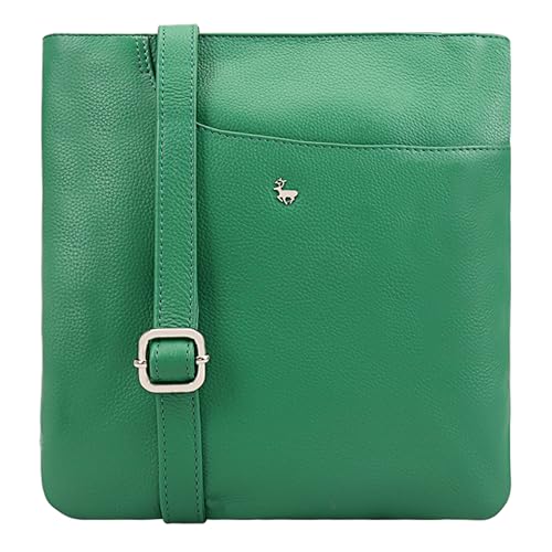 Lloyd Baker Kanatal Umhängetasche aus echtem Leder weiche Schulter-Handtasche mit verstellbarem Riemen schmale Handytasche kompakte Größe mit Einschubfach vorne Jelly Bean (Grün) One Size