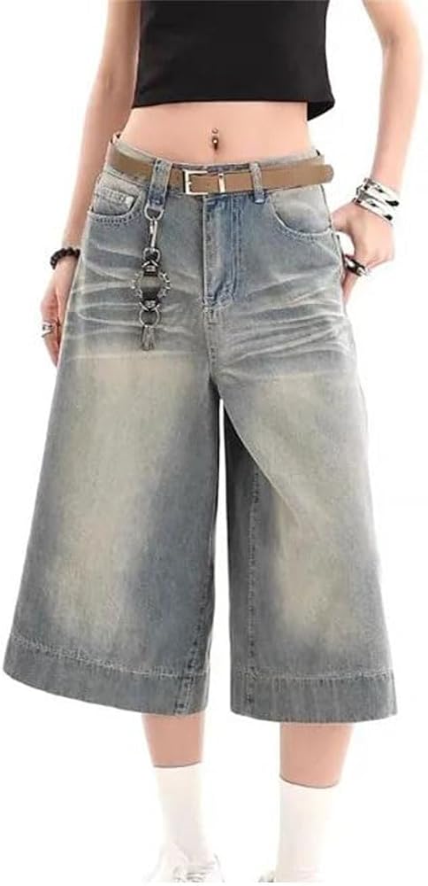 Amazon.com: Women's Vintage Baggy Jorts Jeans Wide Leg