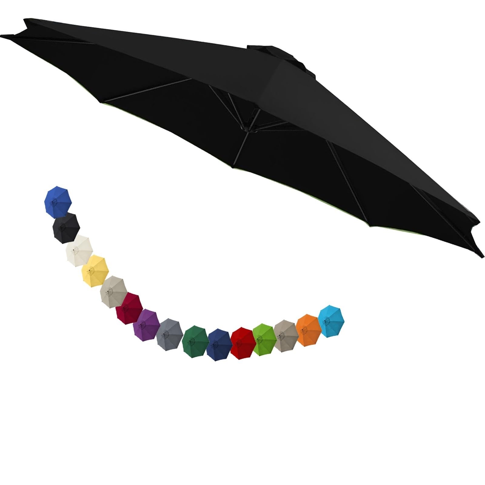 YNJJKA Umbrella Replacement Parasol Cover, Umbrella Replacement Cloth for Patio/Beach/Backyard/Swimming Pool Parasol Fabric Canopy Cover(D1,8 Ribs- 9.8 FT 3.0 m)
