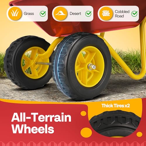 Image of VIVOHOME Kids Wheelbarrow Children Garden Cart