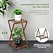 Jotboom Plant Stand Indoor,Wooden 2 Tier Plant Stands,Corner Square Plant Shelf,Rustic Flower Stand Tall Plant Holder for Living Room Bedroom Balcony Office