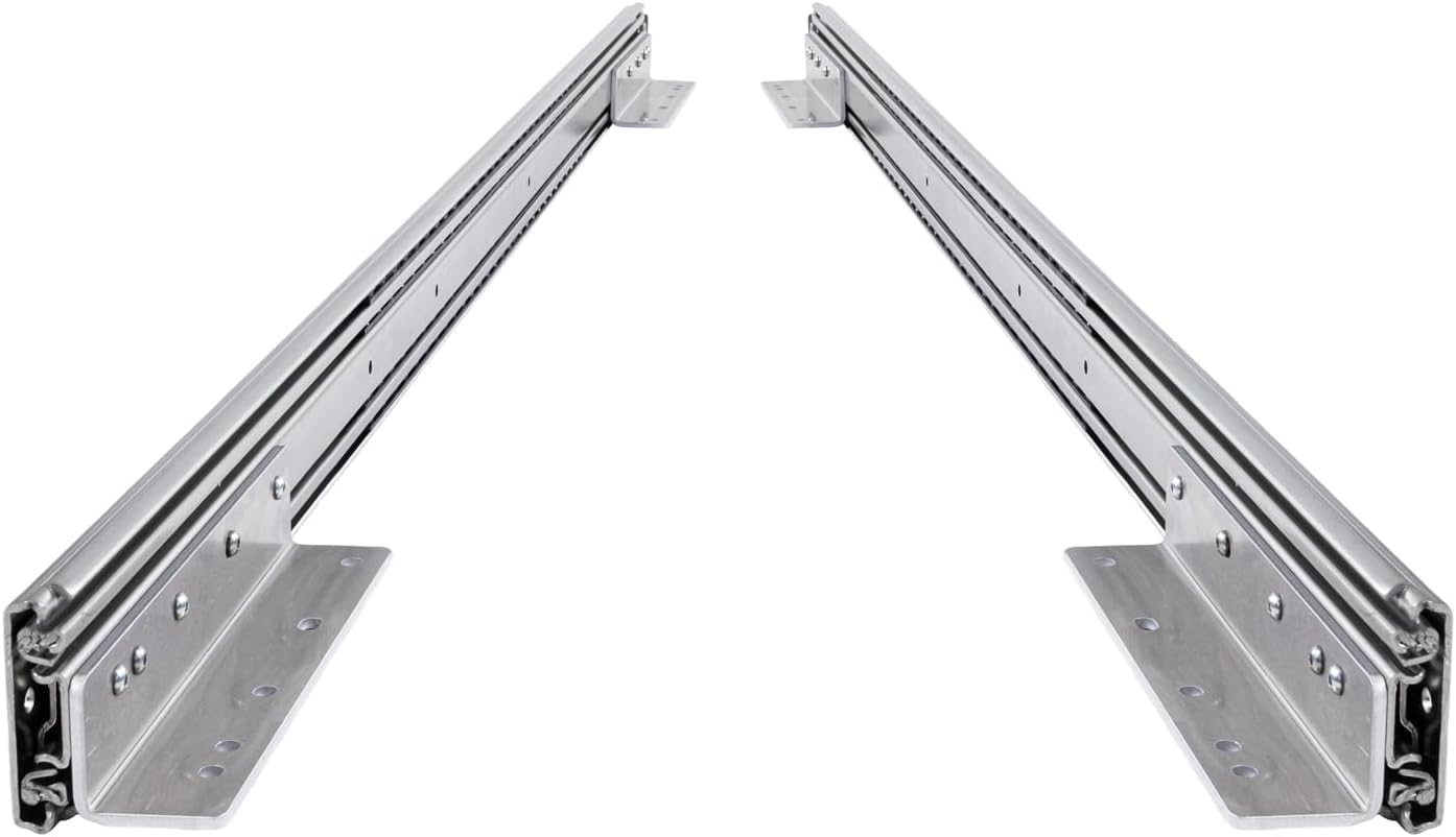 BRASOM Auszugsschienen mit Schubladenhalterunge - 2 Stück, 500mm, Schwerlastauszug 250kg, 20 inch, Heavy Duty Schubladen Schienensystem, Kugellager