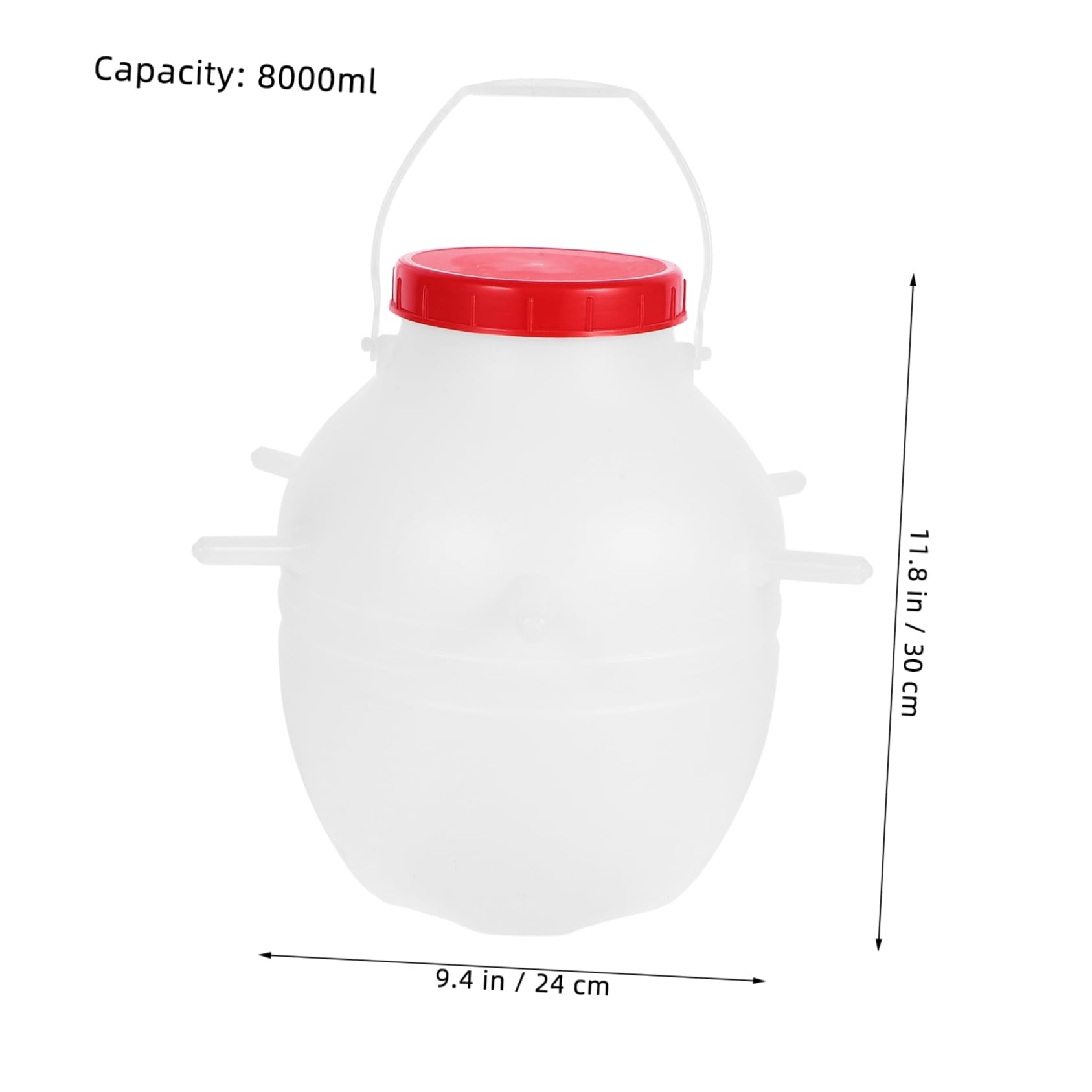Biberon Latte per Agnelli da 8000ml con Ciuccio in Silicone | Secchio Bianco Riutilizzabile, Plastico per Alimentazione Sicura, per Vitelli e Animali Appena Nati