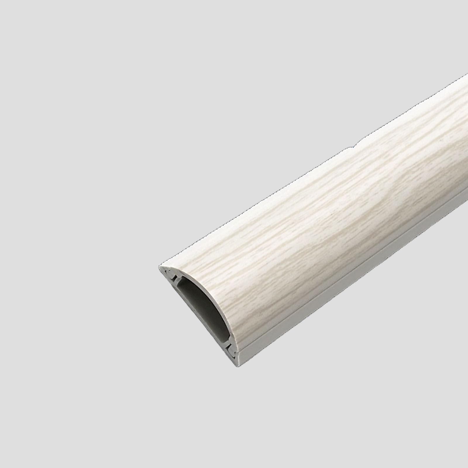 Kit de canaletas para Cables de PVC - Cubiertas para conductos de Cables con Aspecto de Madera (2 Piezas) con Respaldo Autoadhesivo - Diseño semicircular para una fácil instalación - Disponi