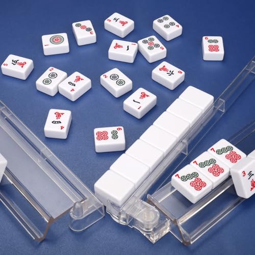 Mahjong Racks with Pushers Set de 4 piezas acrílicas claras miniatura 3