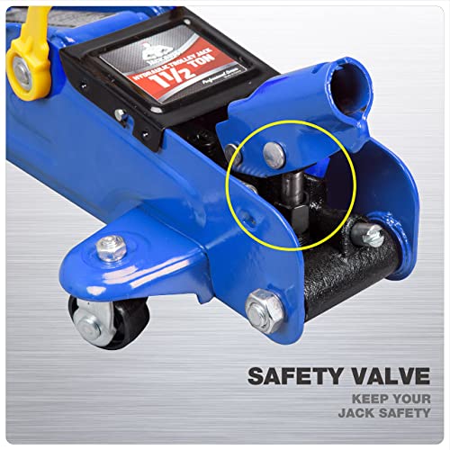 Jack Boss Hydraulic Floor Jack 1.5 Ton 3,300Lbs Heavy Duty Car Lift Portable Trolley Jack 360 Degree For Cars Automotive Sedans … #TOP4