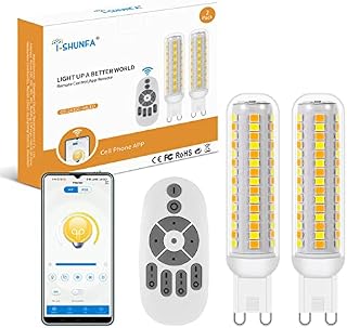 I-SHUNFA Smart Wireless Dimmable G9 LED Bulb Lamp,G9 Light Bulbs,Multicolor Dimmable G9 Led Bulbs Compatible with Remote and Mobile Phone,2700K-6000K,5W/230V 600Lumens 3 Pack