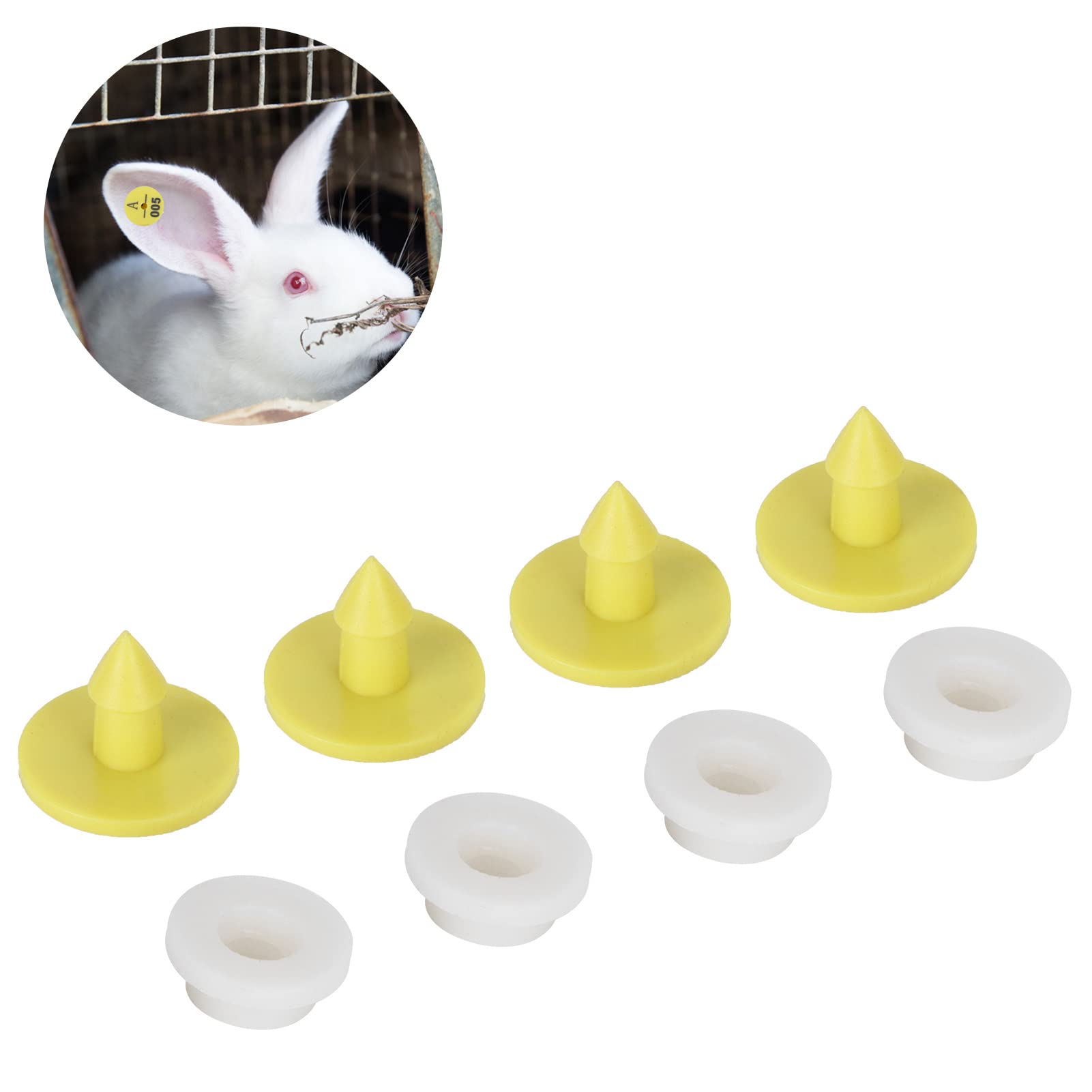 100 ensembles étiquettes d'oreille de lapins étiquettes,Étiquettes Auriculaires De Lapin, Marqueurs D'identification des Animaux Pour le Bétail, Plastique Durable, Identification Et Gestion Faciles