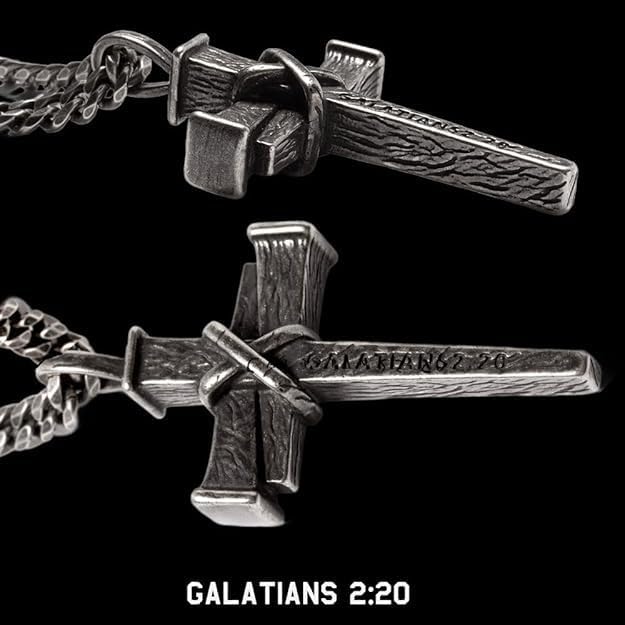 Hero Company Cross Necklace for Men - ‘Nailed to the Cross Galatians 2:20' Stainless Steel Christian Necklace - Helps Pair Veterans with a Service Dog or Shelter Dog - Image 4