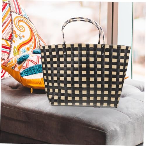 Panier tissé main en PVC pour vos sorties décontractées chic - 3