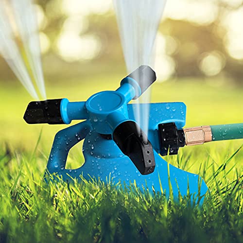 Garden Sprinkler, 360 Degree Rotating Lawn Sprinkler with Up to 3,000 Sq. Ft Coverage - Adjustable, Weighted Gardening Watering System