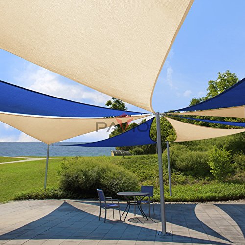 Patio Paradise Beige 12X12X17 Sun Shade Sail Canopy Awning Fabric Cloth Screen - U*V Block Uv Resistant Heavy Duty Commercial Grade - Outdoor Patio Carport - We Make Custom Sizes #TOP4