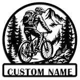 Personalized Mountain Cycling Metal Sign – Custom Name Outdoor Adventure Wall Art...