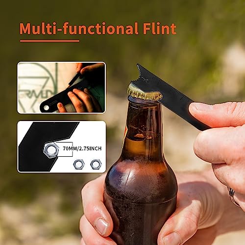 winbest Survival Fire Steel, Survival Flint and Steel Fire Starter Kit, Magnesium Ferrocium Rod Firesteel, Flint Striker Fire Starter for Travelling Camping Hiking - Image 4