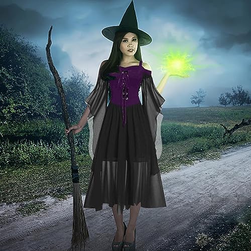 Robe d'Halloween Violette pour Soirée Médiévale et Cosplay
