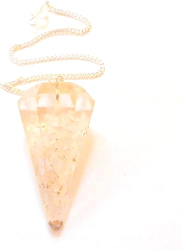 Miniatura 2 de Péndulo de orgón de piedras preciosas de cuarzo transparente