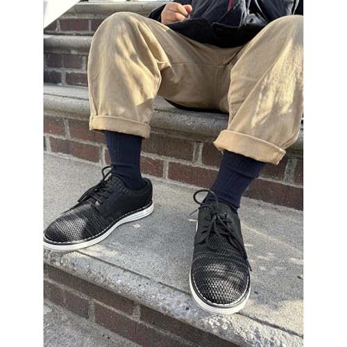 Rugged Soles Boys Solid Unisex Flat Knit No Texture Dress, Uniform Crew Socks Black, Navy and Multi Size Small To Large4