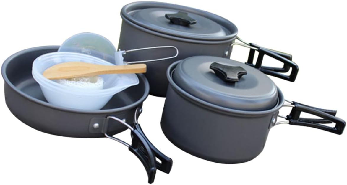 1 Set Outdoor Pot Cool Cutlery Multi-Function Tableware for Camping Kitchen Tent for Camping Pots Camping Cookware Camping Portable Stove Camper Mess Kit for Camping Aluminum Alloy