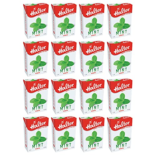 Halter Sugar Free Mint Bonbons Hard Candy Drops, 16 Boxes Per Package, 1.41-Ounce Packs #TOP28