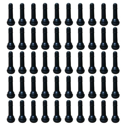 Image of 50Pcs TR414 Tubeless Valve Stems, Black Rubber Snap-in Valves Tubeless Tire Valve Stems Replacement for Tubeless 0.453 inches Rim Holes on Standard Auto Tires
