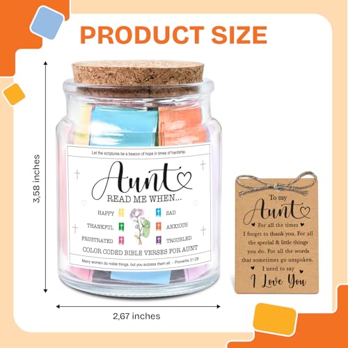 Image of NewEleven Gifts For Aunt - Aunt Birthday Gift From Niece, Newphew, Kids - Auntie Gift Ideas, Christian Gifts For Aunts - Bible Verse Jar