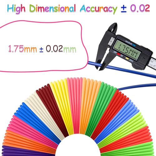 Image of 40 Colors 3D Pen Filament Refills 1.75mm PLA Threads Each Color 10 Feet Total 400 Feet with 2 Finger Cap Compatible with SCRIB3D and Compatible with MYNT3D 3D Pencil (3D Pen Not Included)